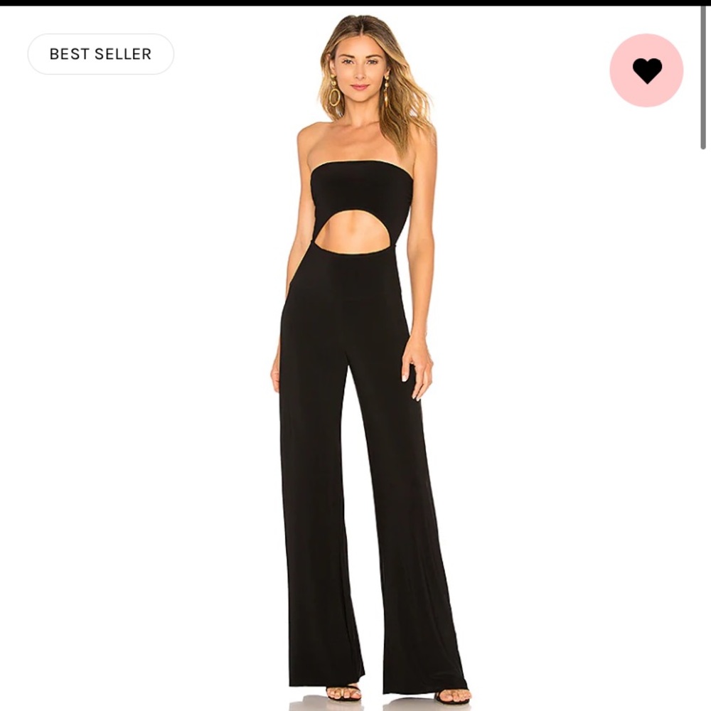 Norma Kamali Strapless Cutout Jumpsuit